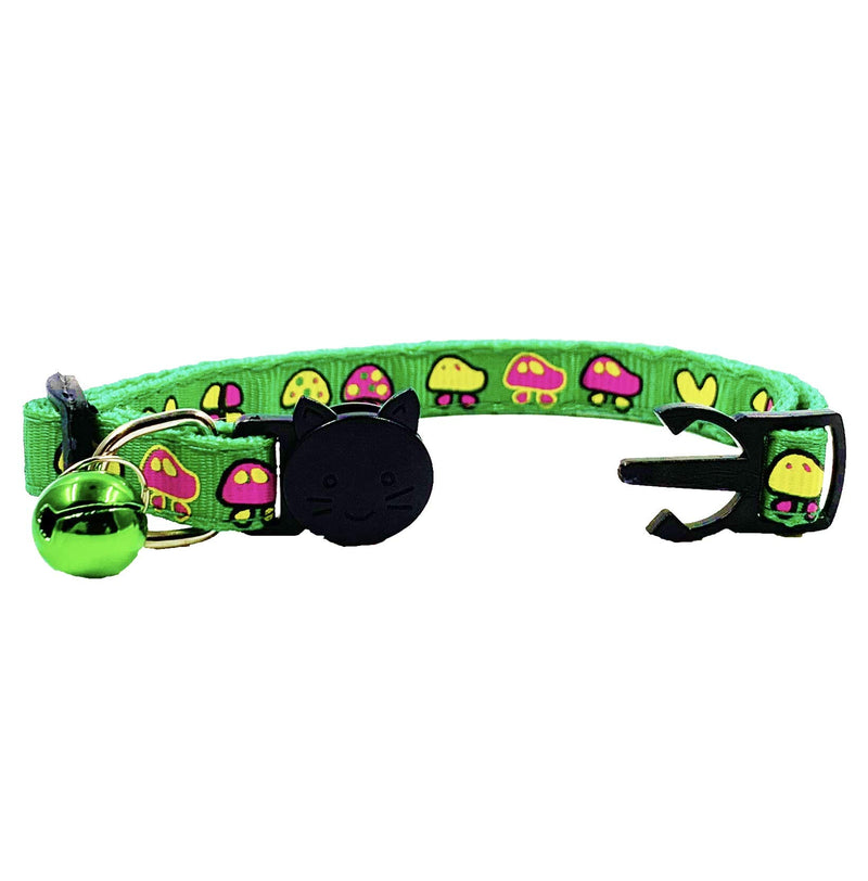 [Australia] - PACCOMFET 6 Pcs Breakaway Cat Collars Printed Cute Pattern Adjustable Colorful Nylon Safety Pet Collar with Bells 