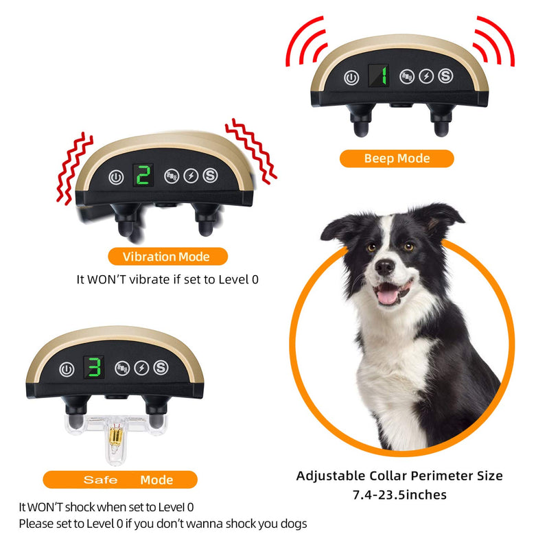 [Australia] - Dog Bark Collar Anti Bark Collar with 7 Sensitivity, USB Rechargeable Waterproof Dog Bark Collar with Vibration and Beep for Small Medium Large Dogs 