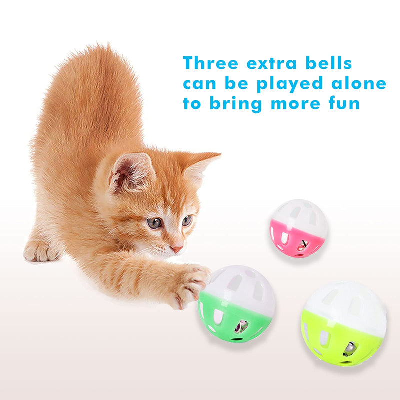 UPSKY Cat Toy Roller 3-Level Turntable Cat Toys Balls with Six Colorful Balls Interactive Kitten Fun Mental Physical Exercise Puzzle Kitten Toys. Fruit Green - PawsPlanet Australia