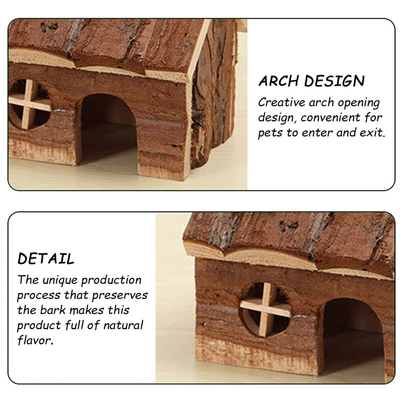 ESM Hamster Wooden Hideout House Natural Pet Rats Climbing Play Hut Hideaway Room for Dwarf Hamster, Mouse, Rat,Gerbil and Other Pet Small Animals 5.9 x 4.4 x 4.7 inch - PawsPlanet Australia