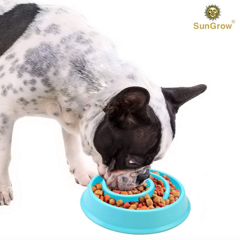 [Australia] - SunGrow Slow Dog Feed Bowl, 7.5 Inches in Diameter, Prevents Canine Obesity, Promotes Fun, Interactive, Slow Eating, Curb Appetite, Enriches Dog’s Meal Time, Protect from Choking, 1 Piece 