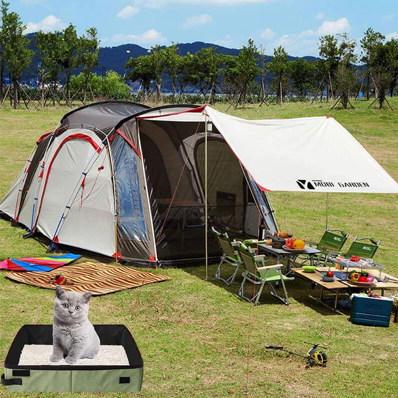Lettiera Pieghevole, Grandi Lettiere per Gatti, Lettiere per Gatti Pieghevole, Cat Litter Box, Toilet Portatile per Gatti, per Viaggi All'aperto Con Animali Domestici (M) M Green - PawsPlanet Australia