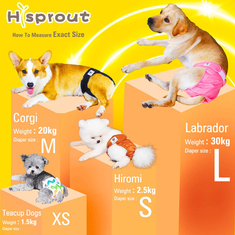 Hisprout Female Dog Diaper Reusable Washable Durable Doggie Diapers Pants (DDFM05) M Grey Footprints - PawsPlanet Australia