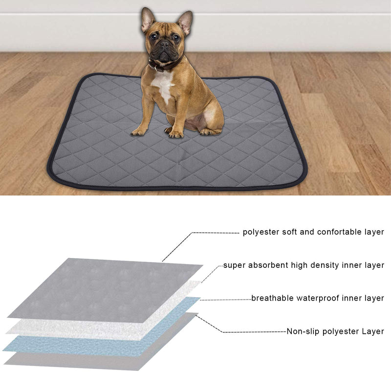 Auidy_6TXD Washable Pee Pads for Dogs - Super Absorbent Reusable Dog Pee Pads Non-Slip Puppy Potty Training Pads - Waterproof Dog Whelping Pad 24"x18"(S) - PawsPlanet Australia