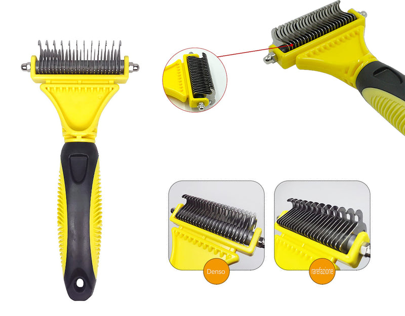 12 + 23 pet stainless steel comb double-sided, Grooming products for dogs, removes undercoat & tangles, massage effect. - PawsPlanet Australia