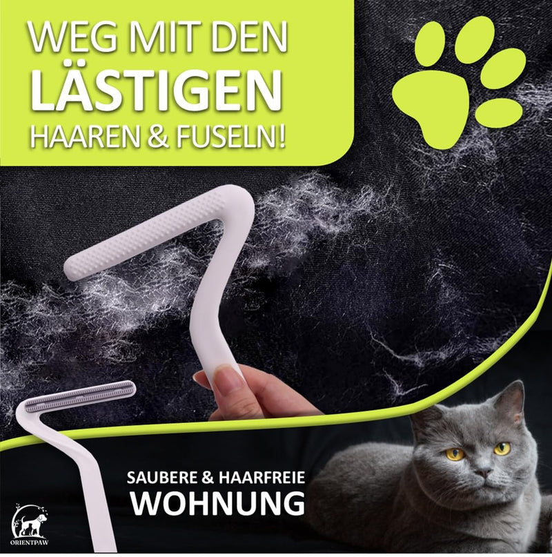 ORIENTPAW® professional cat brush set of 3 - cat care set - 100% comfort and hygiene thanks to rounded massage bristles - self-cleaning cat fur brush for short hair and long hair - undercoat brush for cats NATURAL GREEN - PawsPlanet Australia