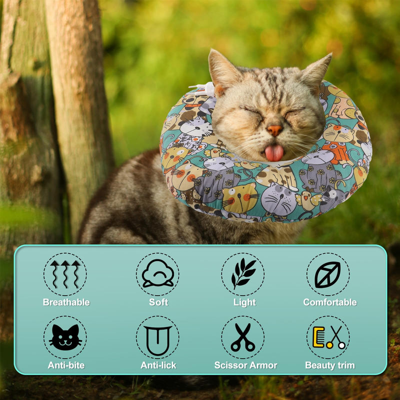 Cat Neck Brace, Breathable Suede Pure Cotton Cat Neck Brace, Soft and Adjustable Cat Recovery Collar, Anti-Bite Safety Protective Collar for Pets, Cats S - PawsPlanet Australia