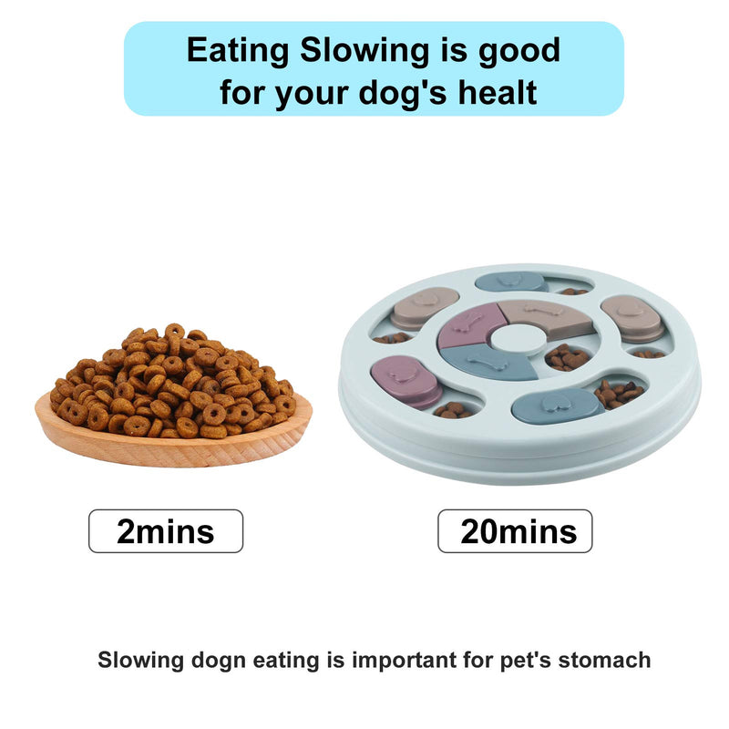 MEKEET Dog Puzzle Slow Feeder Toy, Puppy Treat Dispenser Slow Feeder Dog Toy, Dog Brain Games bowl with Non-Slip, Improve IQ Puzzle feeder for Small Dogs (Blue) Blue - PawsPlanet Australia