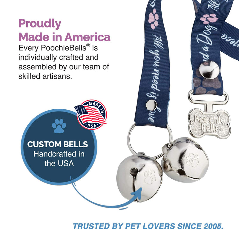 PoochieBells The Original Dog Potty Training Doorbell for Puppy & Dog Housebreaking and training, Classic Collection, Made in USA All You Need is Love and a Dog - PawsPlanet Australia