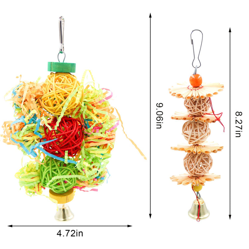 Bac-kitchen Parrot cage Toys Bird Swing Toys Parrot Shredder Toy Shred Foraging Hanging Cage Toy Wood Beads Bells Wooden Hammock Hanging Toys for Budgie Lovebirds Conures Parakeet 5 Pack - PawsPlanet Australia