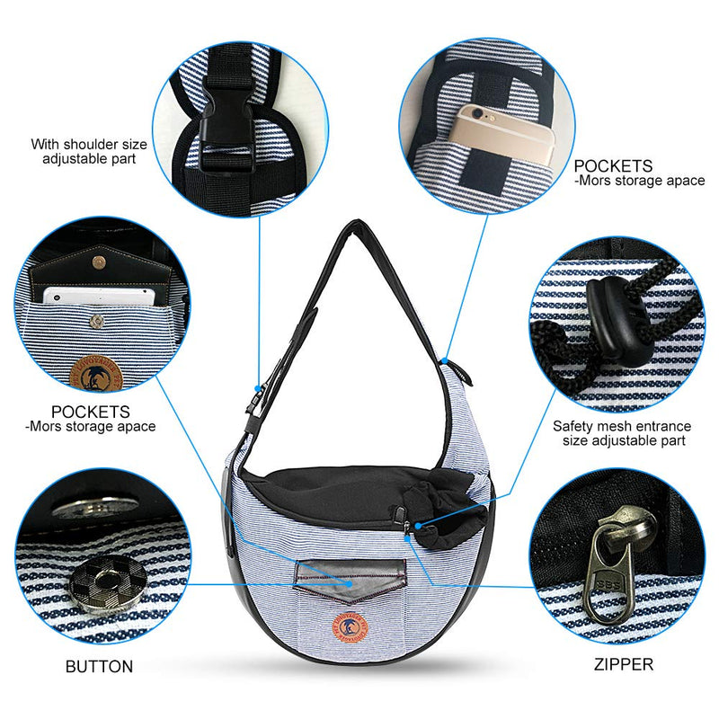 Zuukoo Pet Carrier, Dog Sling Bag Puppy Hands-free Sling Travel Carrier Bag with Adjustable Strap For Small Pets Perfect for Walking, Traveling or Daily Use - PawsPlanet Australia