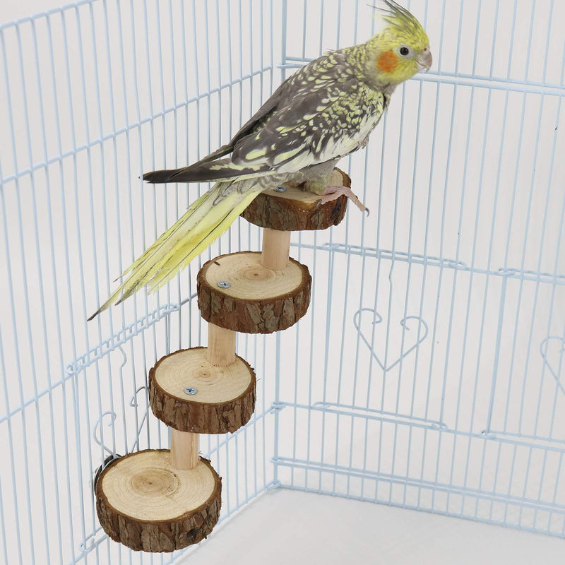 YINGGE Pet Parrot Bird Cage Perches Square Wooden Stand Platform Budgie Toys Bird Tree Perches for Parakeets， Bird Platform Perch Playground for Budgie Parakeet， Natural Wood Bird Perch Stand - PawsPlanet Australia