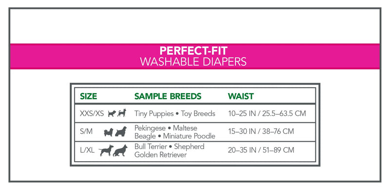 Vet's Best Perfect-Fit Washable Female Dog Diaper, Large / XL - PawsPlanet Australia