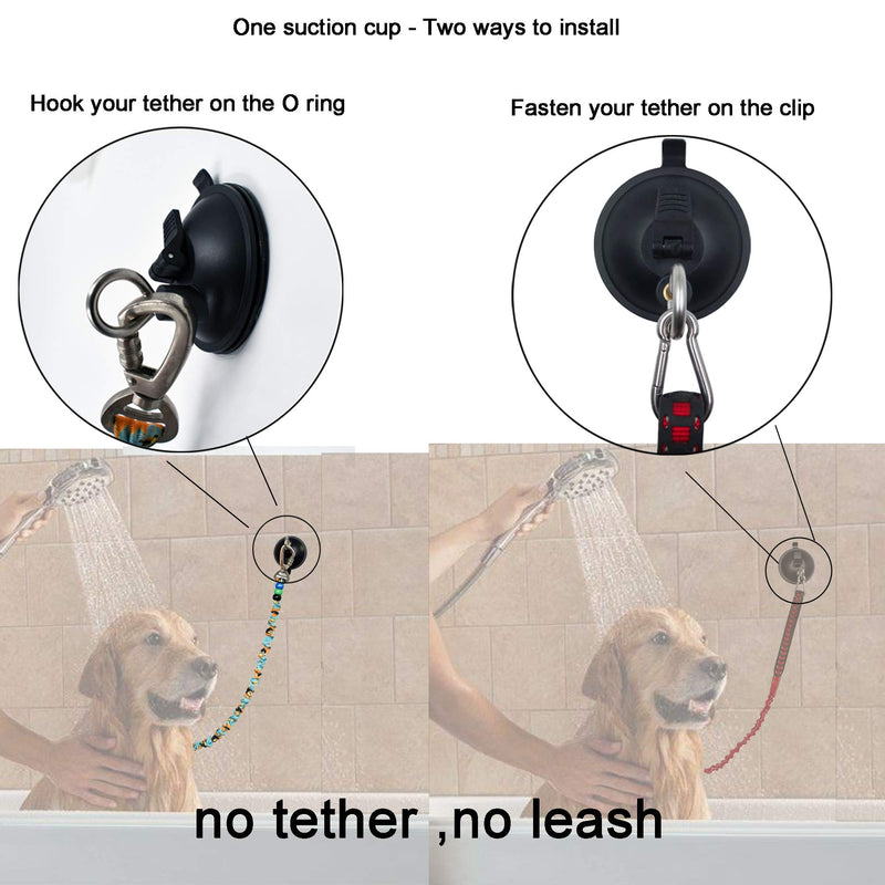 [Australia] - YYST Suction Cup Hook Cleat for Pet Dog & cat Bathtub, Shower & Bathing, Grooming Tether - No Leash 