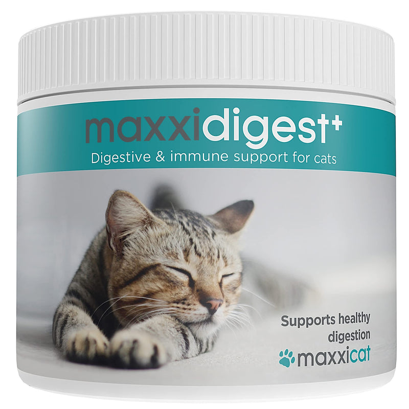 maxxicat - maxxidigest+ probiotics, prebiotics & digestive enzymes for cats - advanced support for the digestion and immune system of cats - no GMO powder - powder 200 g 200 g (pack of 1) - PawsPlanet Australia