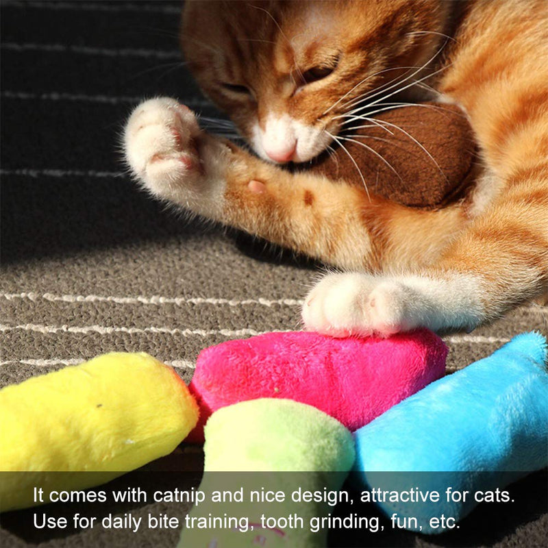 [Australia] - SEGMINISMART Cat Catnip Toys, Interactive Plush Cat Toys, 5Pcs Catnip Chew Toy, Soft Plush Cat Pillow for Cat Kitten Teeth Cleaning Playing Chewing 