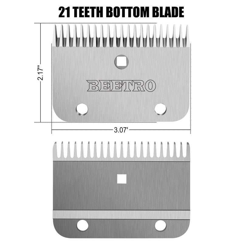 BEETRO 19 and 21 Teeth Horse Shears Replacement Blades, Professional Stainless Steel Clipper Blades for Horse Equine Goat Pony Cattle - PawsPlanet Australia