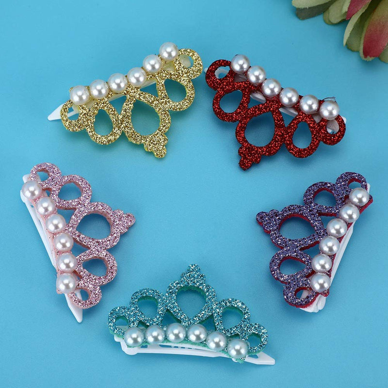 25Pcs Dog Hair Clips Crown Shape Pet Hairpin Pearls Pet Princess Clips Cute Cat Hair Clips Bows Puppy Grooming Hair Accessories for Small Medium Dogs - PawsPlanet Australia