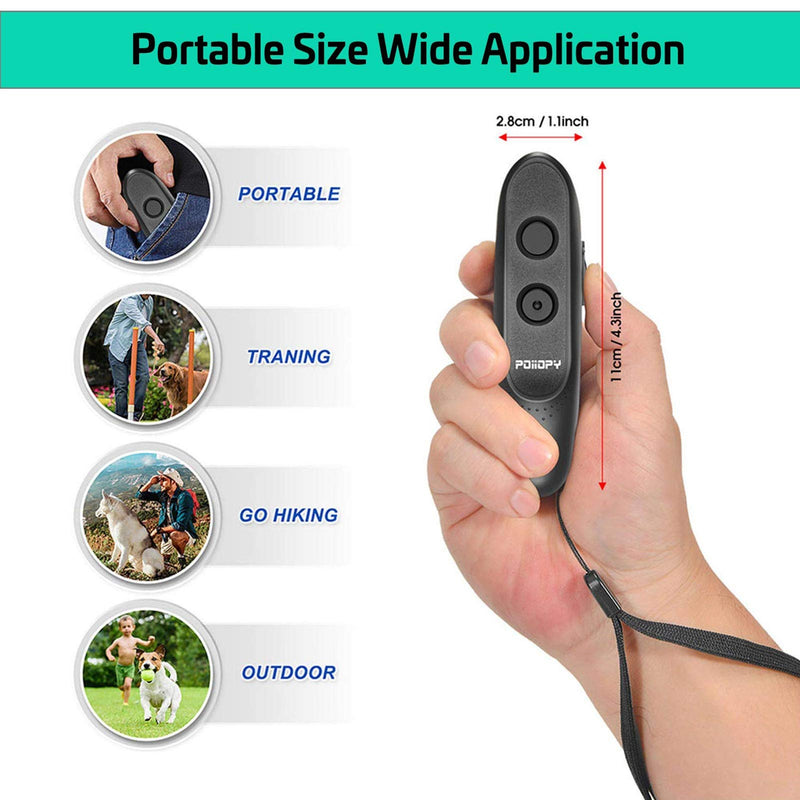 [Australia] - POIIOPY Anti Bark Device for Dog Variable Frequency Ultrasonic Dog Bark Deterrent Rechargeable 2 in 1 Dog Barking Control Device Handheld Dog Training Tool Barking Behavior Trainer 16.4 Ft Range Safe 