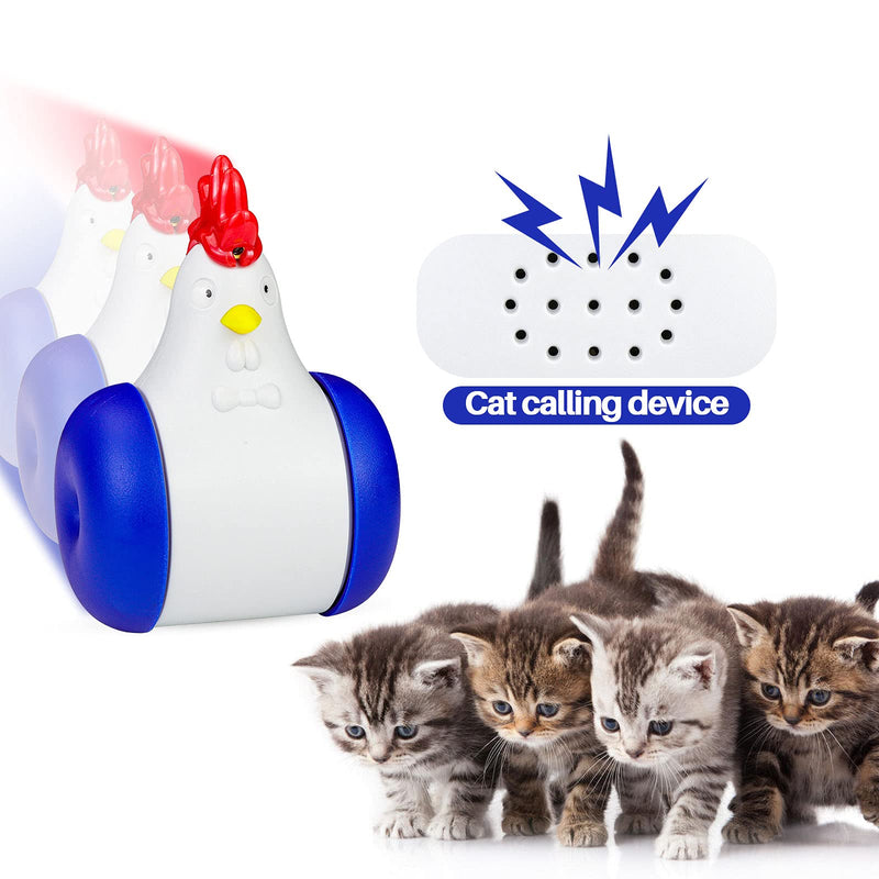 Cat Teaser Toy, Multifunctional Interactive Cat Laser Toy, Indoor, Squeaking, Cat Calling, Self-Weight Balance, Touch Sensor, Recharge, Movable, Healthy and Safe Blue - PawsPlanet Australia