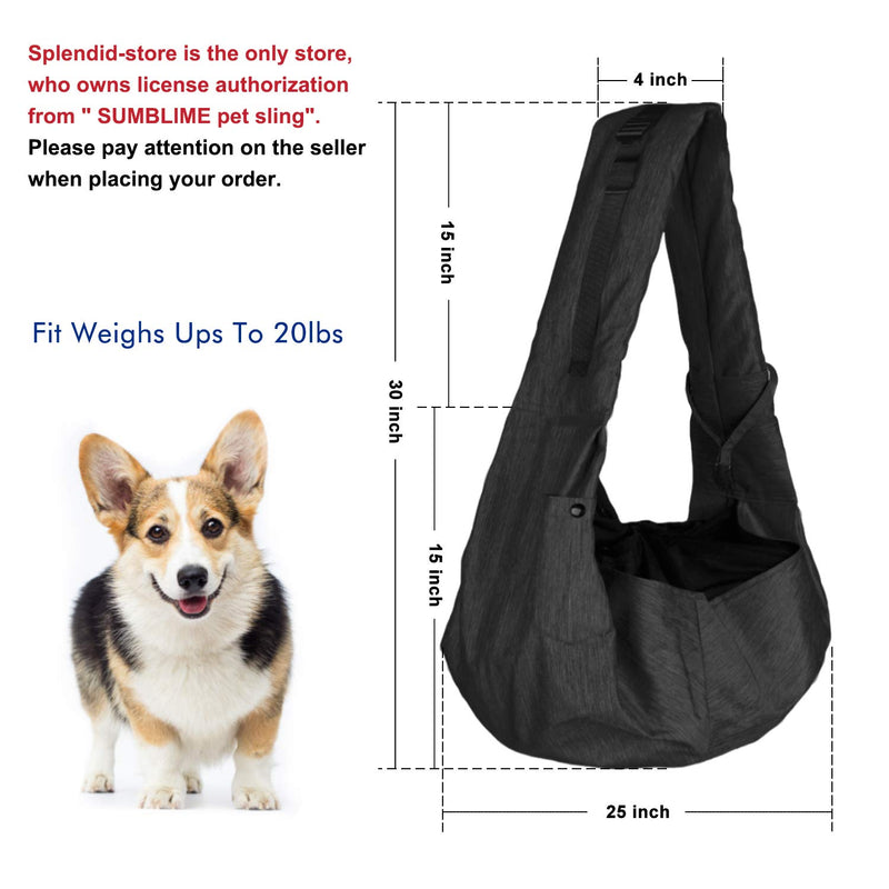 SUMBLIME Pet Sling Carrier for Dog Cat - Fit 20 Pounds Small, Medium, Large Dog, Larger Size Hand Free Carrier Bag for Daily Walk, Outdoor & Indoor Activity, Weekend Adventure - PawsPlanet Australia