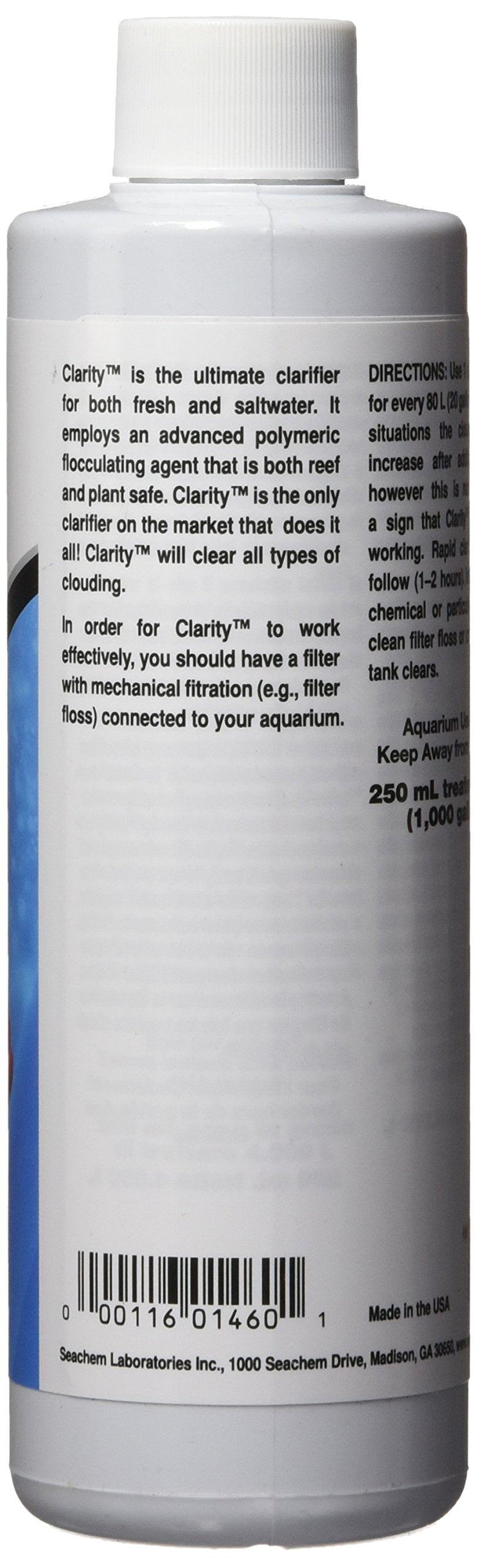 Seachem Clarity Water Clarifier, 250 ml 250 ml (Pack of 1) - PawsPlanet Australia
