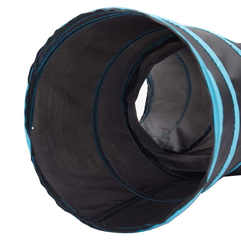 Tempcore Pet Cat Tunnel Tube Cat Toys 3 Way Collapsible, Cat Tunnels for Indoor Cats，Kitty Tunnel Bored Cat Pet Toys Peek Hole Toy Ball Cat, Puppy, Kitty, Kitten, Rabbit 3-Way Blue - PawsPlanet Australia