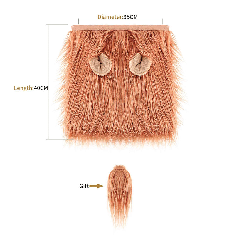 Lovelion Dog Hats - Interesting Dog Costumes Halloween - Dog Lion Mane Gift [Lion Tail] - Lion Wig Suitable Medium to Large Sized Dogs - PawsPlanet Australia