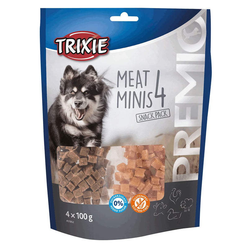 Trixie 31852 PREMIO 4 Meat Minis, Chicken/Duck/Beef/Lamb, 4 x 100 g 100 g (pack of 4) - PawsPlanet Australia