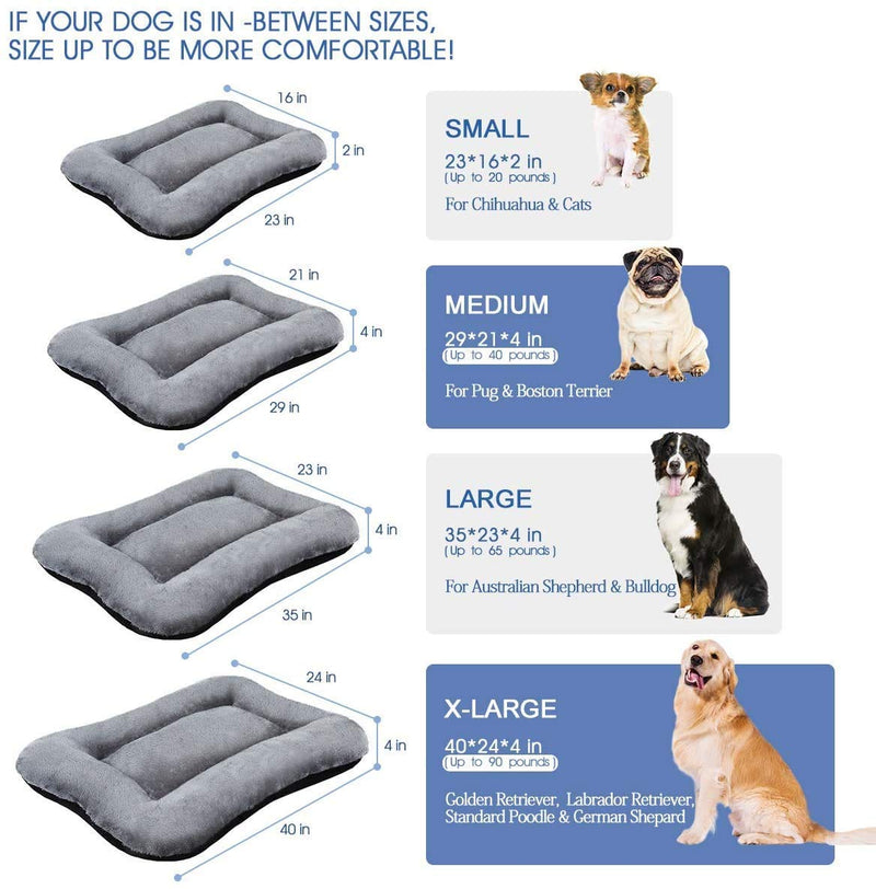 FOCUSPET Dog Crate Bed, Ultra Soft Dog Bed Dog Crate Mattress Fluffy Long Plush 23/29/35/40 Inch Pet Crate Pad, Machine Washable Anti-Slip Dog Kennel Bed for Large Medium Small Dogs Cats Pets Sleeping Small 23'' x 16'' x 2'' - PawsPlanet Australia