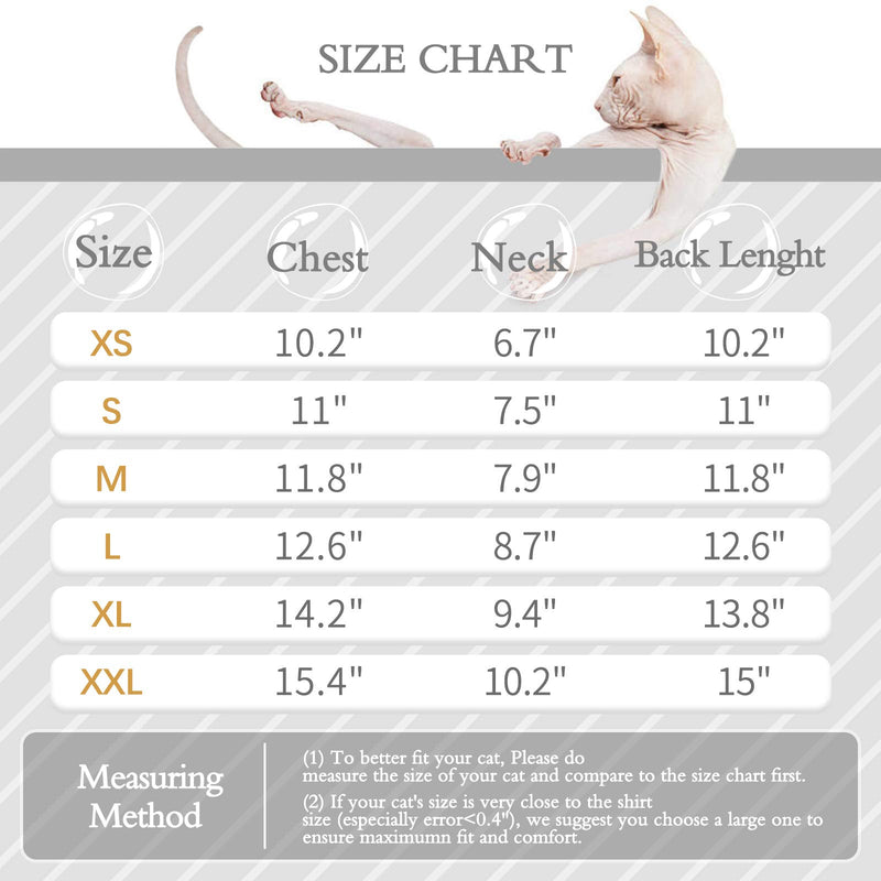 Hairless Cats Vest Turtleneck Sweater, Breathable Adorable Cat Wear Shirt Clothes, Pullover Kitten T-Shirts with Sleeves,Cat's Pajamas Jumpsuit for Sphynx, Cornish Rex, Devon Rex, Peterbald L(6.6-8lbs) Grey - PawsPlanet Australia