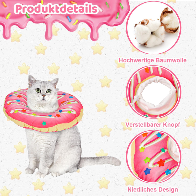 Fanshiontide Cat Neck Brace, Soft Cat Donut Neck Brace Adjustable Anti Bite Cat Collar Protective Collar Neck Brace for Cats Puppies Pets After Surgery and Injuries (S Pink) S - PawsPlanet Australia