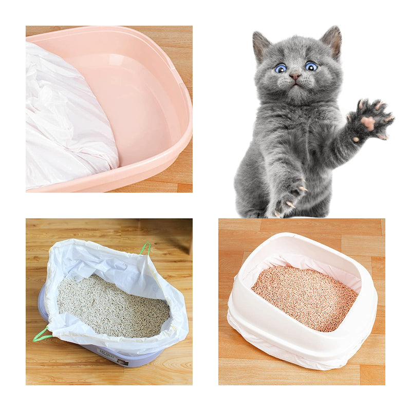 7 Pieces Cat Litter Pan Bags Cat Litter Box Liners Dog Litter Box Liners Extra Durable Large Drawstring Elastic Garbage Bag Dog Litter Box Liners Kitty Litter Liners Pet Tray Bags - PawsPlanet Australia