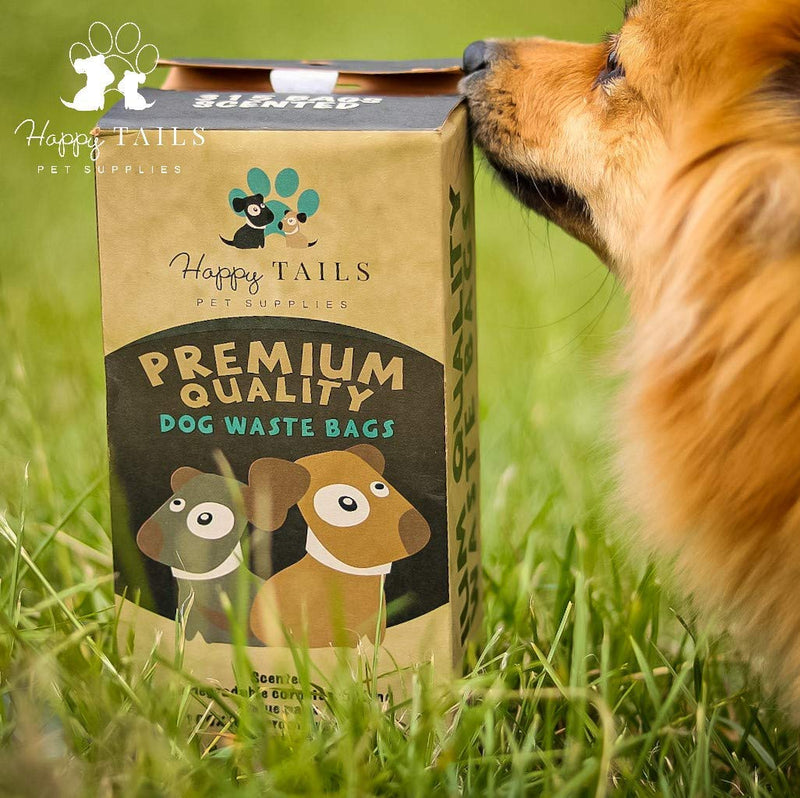 Happy Tails Dog Poo Bags| 20 rolls| Biodegradable Dog Poop Bags for Dogs| Thick & Strong Doggy Bags| Eco Friendly Dog Waste Bags| Scented| Leak Proof - PawsPlanet Australia