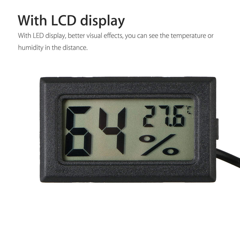 Digital Thermometer Hygrometer,INRIGOROUS Pack of 2 Hygrometer Thermometer Mini Probe Thermometers Temperature Humidity Gauge Meter for Reptile Incubator Aquarium Poultry Office Living Room (2 Pack) 2 Pack - PawsPlanet Australia