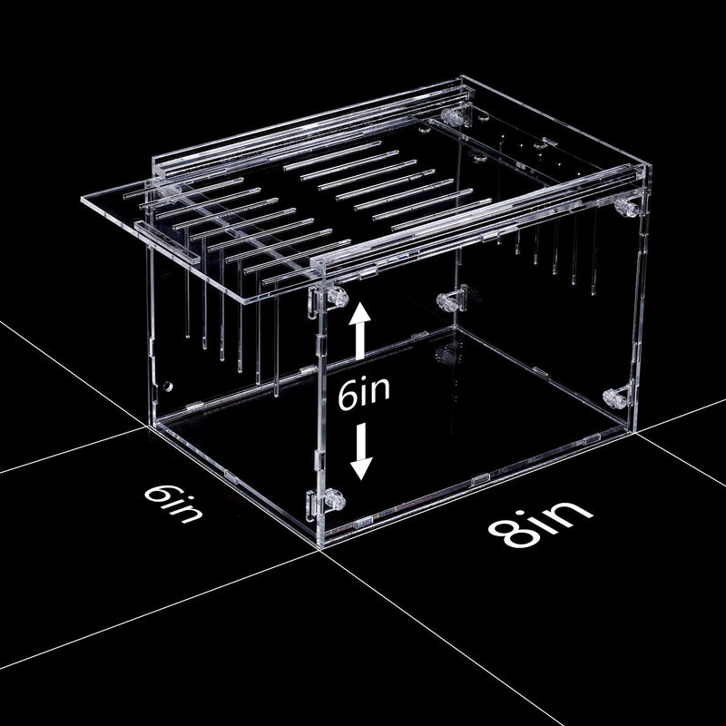 Kensiko Breeding Box Tank with Accessories, 8x6x4 Inch Display Tarantula Sling, Corn Snake and Other Acrylic Transparent Reptile Feeding Box 8x6x6 inch - PawsPlanet Australia