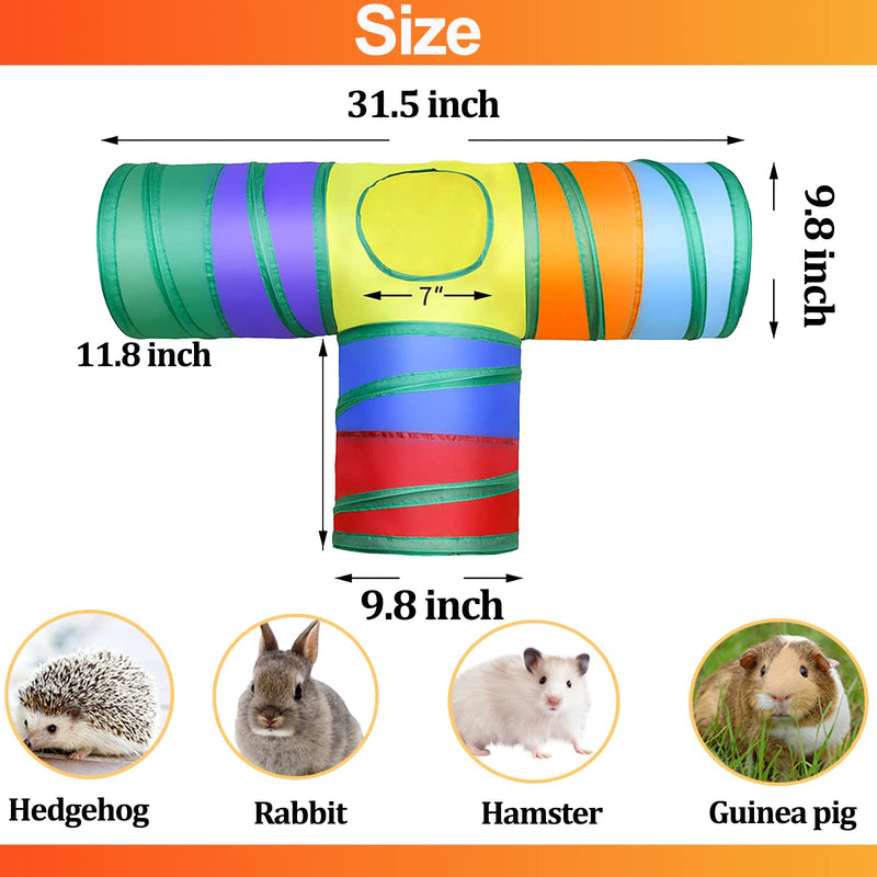 HERCOCCI Bunny Tunnels and Tubes, Collapsible Rabbit Hideout Tunnel Small Animal Activity Toys for Rabbits Bunnies Guinea Pigs Ferrets Kitty Puppy 3 Ways - PawsPlanet Australia