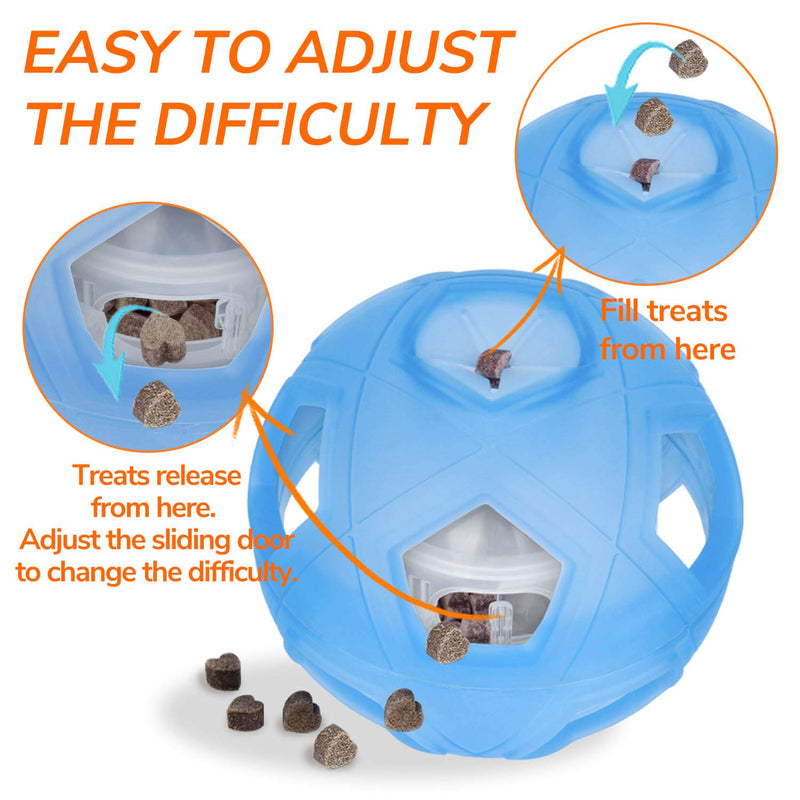 [Australia] - LumoLeaf Dog Treat Ball,Interactive IQ Treat Dispensing Ball Toy with Adjustable Difficulty Setting for Small to Medium Dogs and Cats. 5 inch 