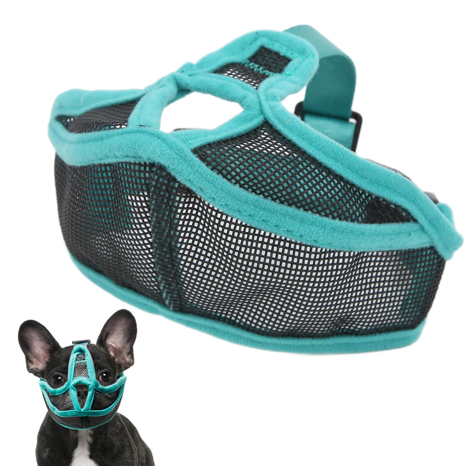 French Bulldog Muzzle Muzzle for Dogs Dog Muzzle with Short Snout Mesh Adjustable Muzzle French Bulldog for Anti Biting Anti Barking Licking for French M 27 36CM PawsPlanet Australia