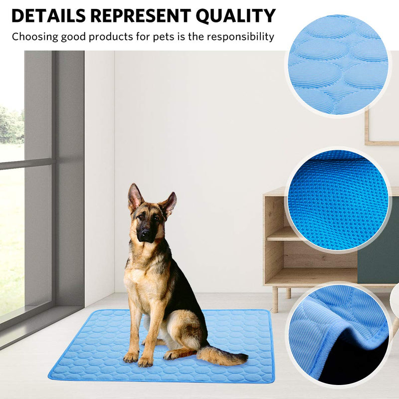 aingycy Dog Cooling Mat Pet Cooling Pads Dogs & Cats Pet Cooling Blanket for Outdoor Car Seats Beds 22IN*28IN Blue - PawsPlanet Australia