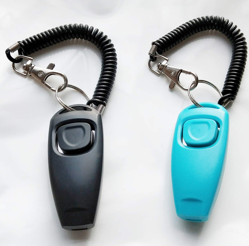 HoAoOo Pet Training Clicker Whistle with Wrist Strap - Dog Training Clickers (Black + Blue) - PawsPlanet Australia