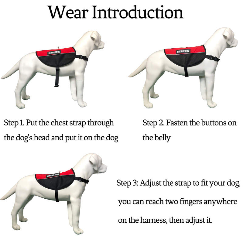 Dihapet Service Dog Harness Lightweight Comfortable Reflective Dog Vest for Puppy Small Medium Large Dog for Training Working Dog Harness S-Chest 18.7 -22.8in - PawsPlanet Australia