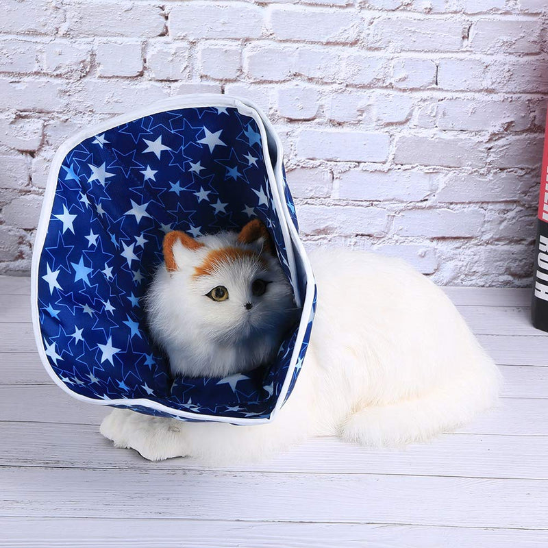 Cat Recovery Collar Star Pattern Cat Cone Collar Pet E-Collar Elizabethan Collars Waterproof Protective Collar for Cat Kitten Puppy (S) S - PawsPlanet Australia