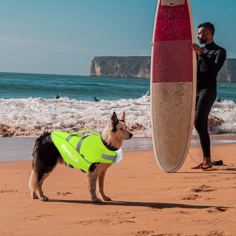 MIGOHI Dog Life Jacket, Reflective & Adjustable Preserver Floatation Vest with Rescue Handle, Ripstop Safety Life Saver for Small Medium Large Dogs, Green, XS X-Small - PawsPlanet Australia