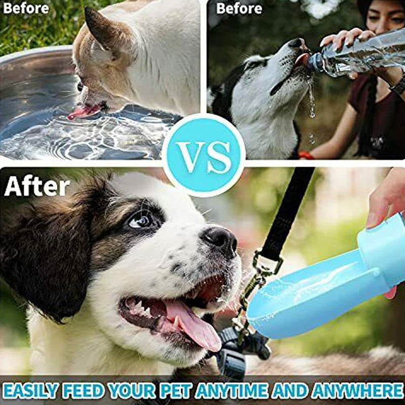 Dog Water Bottle Leak-Proof Portable Dog Water Dispenser Travel Pet Water Bottle Foldable Suitable Pets Outdoor Walks Hiking Travel Food-Grade Plastic (White) White - PawsPlanet Australia