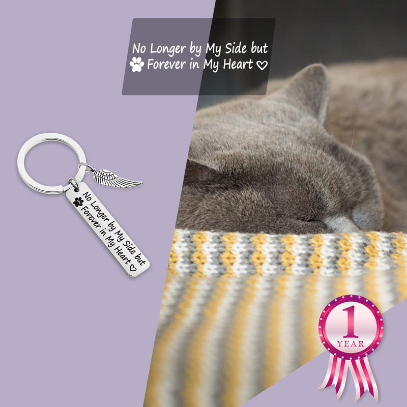 [Australia] - EIGSO Memorial Keychain No Longer by My Side But Forever in My Heart Loss Pet Gift Pet Lover Keychain Miss Jewelry for Her Him Cat Dog Charm Memorial Gifts forever in heart pet KR 
