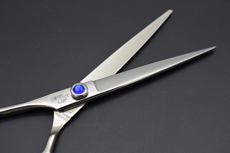 [Australia] - KKO Professional Dog/Pet Grooming Shears/Scissors 5.5'/6'/6.5"/7"/7.5"/8" Left/Right Handed Curved Shears/Straight Scissors Japan Craft Stainless Steel 440c Forged (7“Left Straight) 