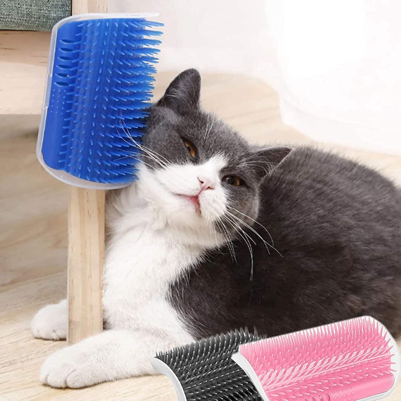 LATRAT 4pcs Cat Self Groomer Brush Wall Corner Cat Brush Pet Brush Cat Brush for Dogs Cat Massage Hair Removal Self Groomer Pet Grooming Comb Hair Removal Massage Brush - PawsPlanet Australia