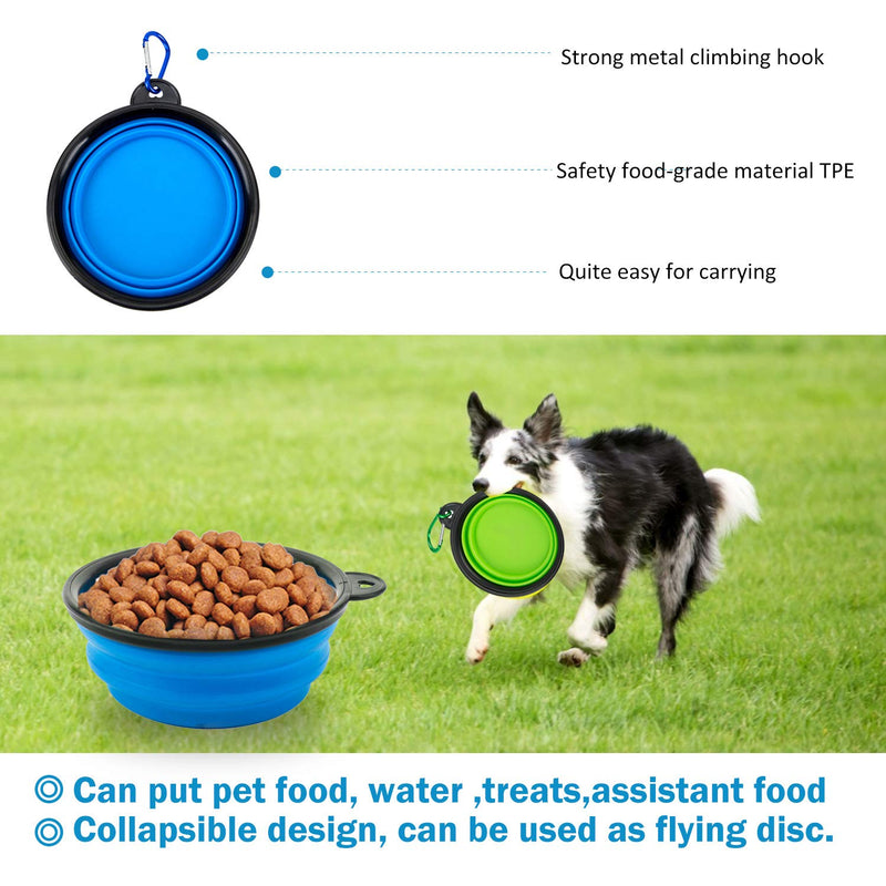 Elehui Dog Treat Pouch, Pets Training Pouch Bag with Waist Shoulder Strap, Built-in Poop Bag Dispenser,Puppy Training Treats,Walking Bag Easily Carries Pet Toys, Kibble (Blue, With Collapsible Bowl) Blue - PawsPlanet Australia