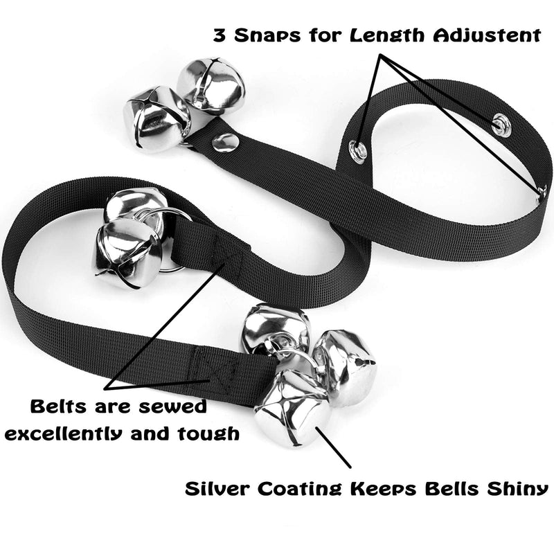 Luckyiren Upgraded Puppy Bells Dog Doorbells for Door Knob/Potty Training/Go Outside-Dog Bells for Puppies Dogs Doggy Doggie Pooch Pet Cat for Dog Lovers-Premium Quality-3 Snaps for Length Adjustment Black - PawsPlanet Australia